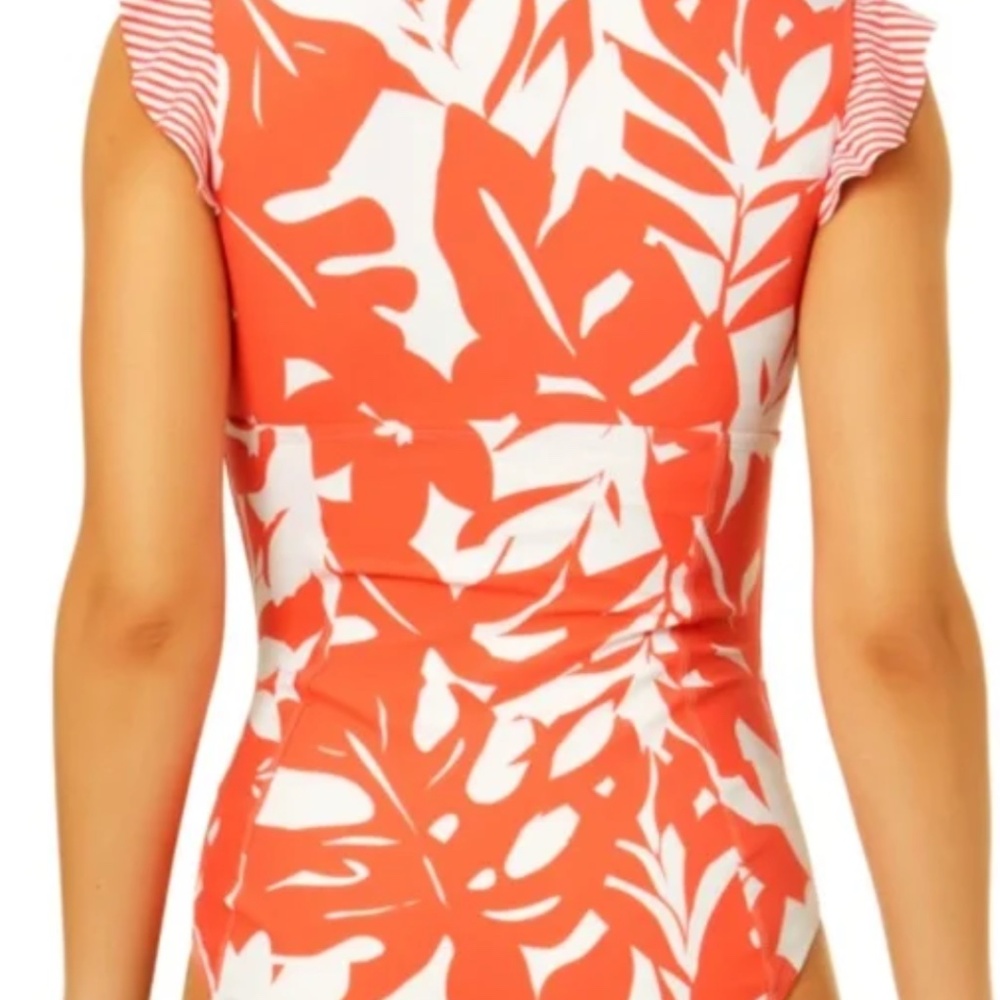 Anne Cole Flutter Sleeve Zip Up One Piece Swimsuit - Picture 8 of 10